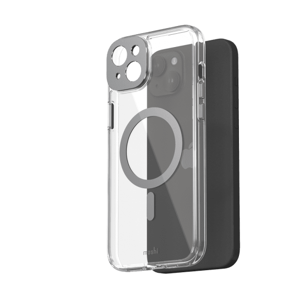 Moshi iPhone 15 Plus Cover iGlaze MagSafe Meteorite Grey