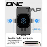 Spigen Bilholder OneTap Pro Air Vent Mount Oplader 15W Sort