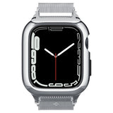 Spigen Apple Watch 45mm Cover med Rem Metal Fit Pro Silver