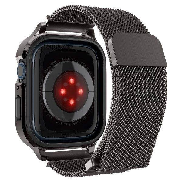 Spigen Apple Watch 45mm Skal med Rem Metal Fit Pro Graphite