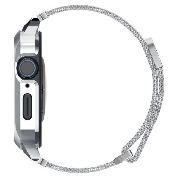 Spigen Apple Watch 40mm Skal med Armbånd Metal Fit Pro Sølv