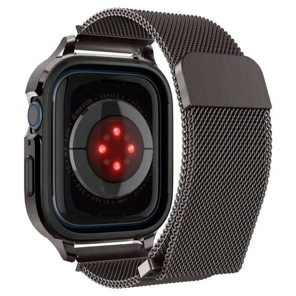 Spigen Apple Watch 40mm Skal med Armbånd Metal Fit Pro Graphite
