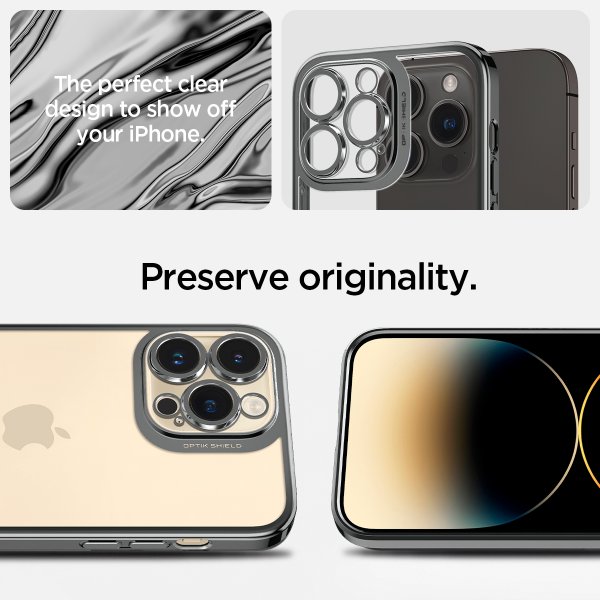 Spigen iPhone 14 Pro Max Cover Optik Crystal Chrome Gray