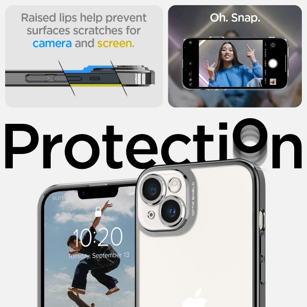 Spigen iPhone 14 Plus Cover Optik Crystal Chrome Gray