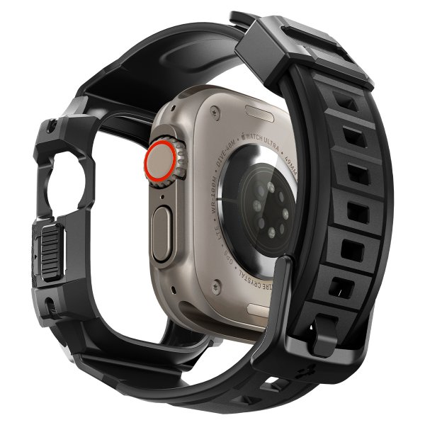 Spigen Apple Watch Ultra Etui og Rem Rugged Armor Pro Sort