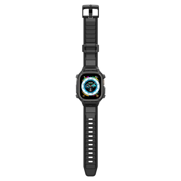 Spigen Apple Watch Ultra Etui og Rem Rugged Armor Pro Sort