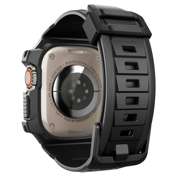 Spigen Apple Watch Ultra Etui og Rem Rugged Armor Pro Sort