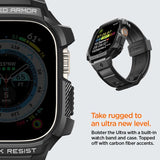 Spigen Apple Watch Ultra Etui og Rem Rugged Armor Pro Sort