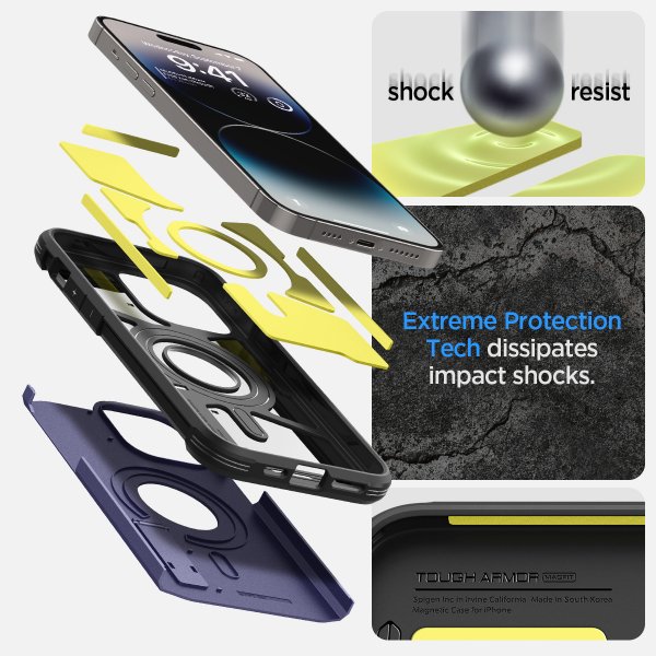 Spigen iPhone 14 Pro Max Cover Tough Armor MagFit Deep Purple