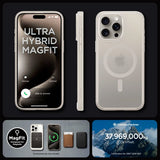 Spigen iPhone 15 Pro Max Cover Ultra Hybrid MagFit Frost Natural Titanium