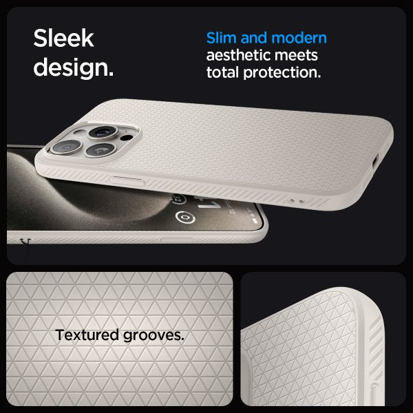 Spigen iPhone 15 Pro Max Cover Liquid Air Natural Titanium