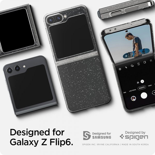 Spigen Samsung Galaxy Z Flip 6/Flip 7 FE Cover Air Skin Glitter Crystal Quartz