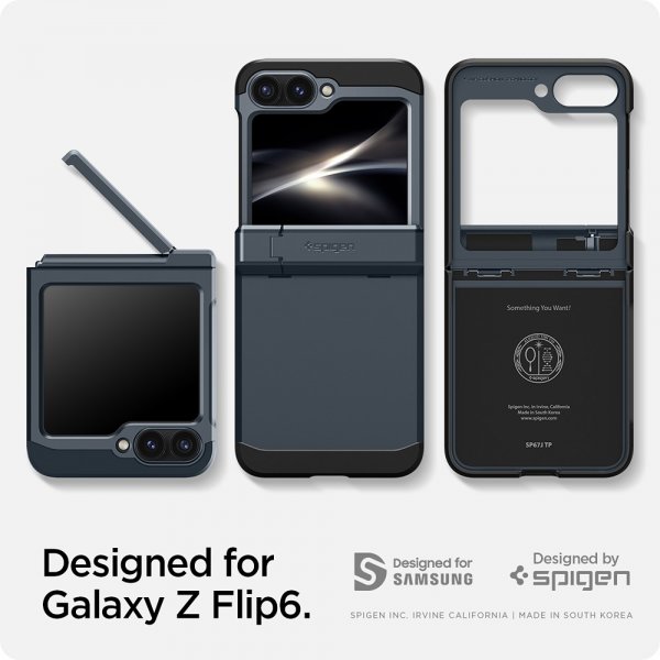 Spigen Samsung Galaxy Z Flip 6/Flip 7 FE Cover Tough Armor Pro Metal Slate