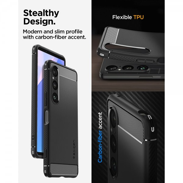 Spigen Sony Xperia 1 VI Cover Rugged Armor Mat Sort