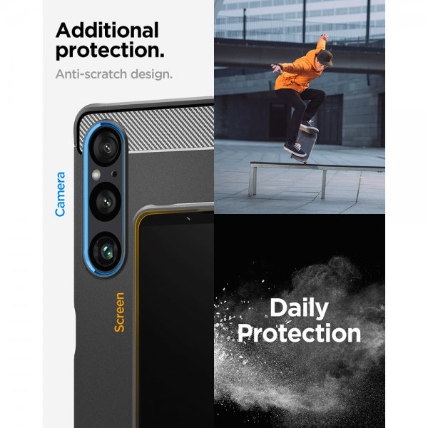 Spigen Sony Xperia 1 VI Cover Rugged Armor Mat Sort