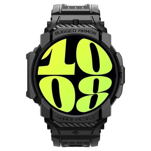 Spigen Samsung Galaxy Watch 7 44mm Armbånd og Skal Rugged Armor Pro Mat Sort