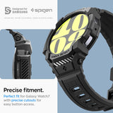 Spigen Samsung Galaxy Watch 7 44mm Armbånd og Skal Rugged Armor Pro Mat Sort