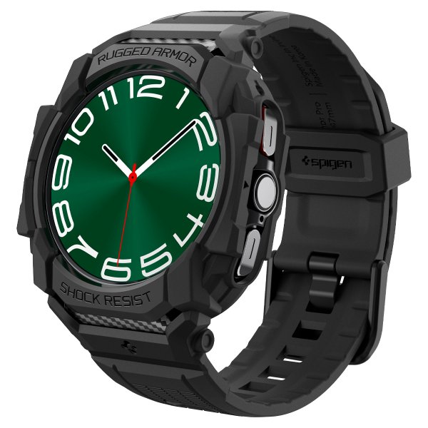 Spigen Samsung Galaxy Watch Ultra Armbånd og Etui Rugged Armor Pro Matte Black