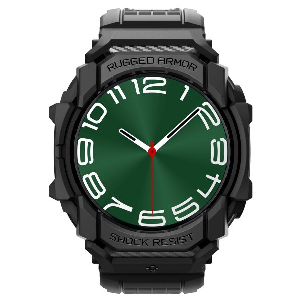Spigen Samsung Galaxy Watch Ultra Armbånd og Etui Rugged Armor Pro Matte Black