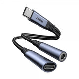 Joyroom Adapter 2-i-1 Audio Adapter USB-C til 3.5mm+USB-C