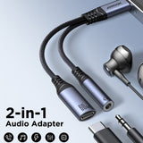 Joyroom Adapter 2-i-1 Audio Adapter USB-C til 3.5mm+USB-C