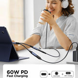 Joyroom Adapter 2-i-1 Audio Adapter USB-C til 3.5mm+USB-C