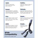 Joyroom Adapter 2-i-1 Audio Adapter USB-C til 3.5mm+USB-C