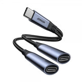 Joyroom Adapter 2-i-1 Audio Adapter USB-C til dobbelt USB-C