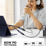 Joyroom Adapter 2-i-1 Audio Adapter USB-C til dobbelt USB-C
