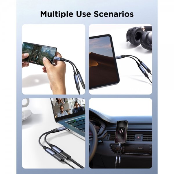 Joyroom Adapter 2-i-1 Audio Adapter USB-C til dobbelt USB-C