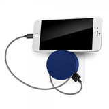 Usbepower AERO MINI Dobbelt USB-oplader Stativ og Kabeloprul til iPhone Blå
