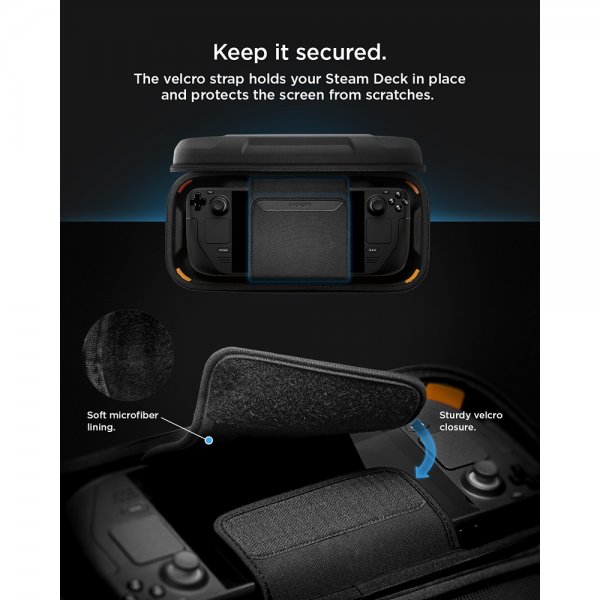 Spigen Steam Deck/Steam Deck OLED Taske Rugged Armor Pro Pouch Sort