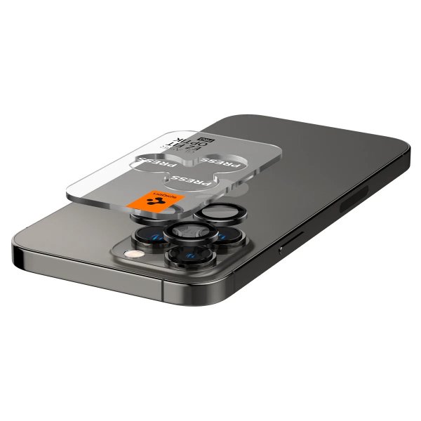 Spigen iPhone 14/15/16/17 Pro & Pro Max Kamerabeskyttelse GLAS.tR EZ Fit Optik Pro 2-pak Sort