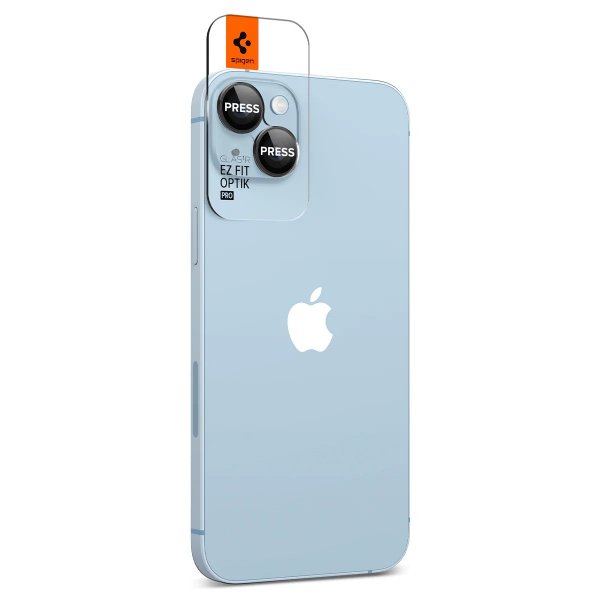Spigen iPhone 14/15/iPhone 14/15 Plus Kamerabeskyttelse GLAS.tR EZ Fit Optik Pro 2-pak Sort
