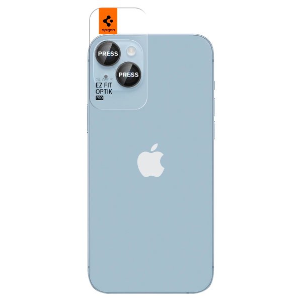 Spigen iPhone 14/15/iPhone 14/15 Plus Kamerabeskyttelse GLAS.tR EZ Fit Optik Pro 2-pak Sort