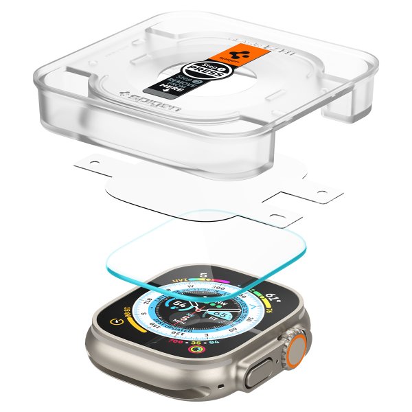 Spigen Apple Watch Ultra Skærmbeskytter GLAS.tR EZ Fit 2-pak