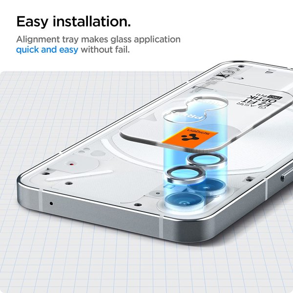 Spigen Nothing Phone (1) Kamerabeskyttelse GLAS.tR EZ Fit Optik Pro 2-pak Sølv