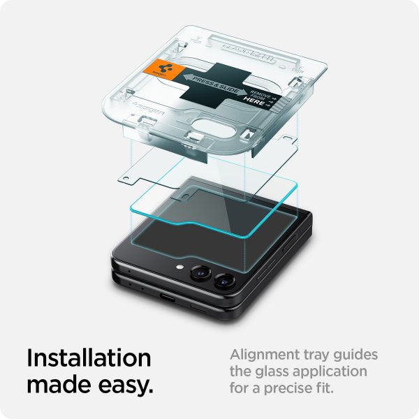 Spigen Samsung Galaxy Z Flip 5 Skærmbeskyttelse GLAS.tR EZ Fit 2-pak