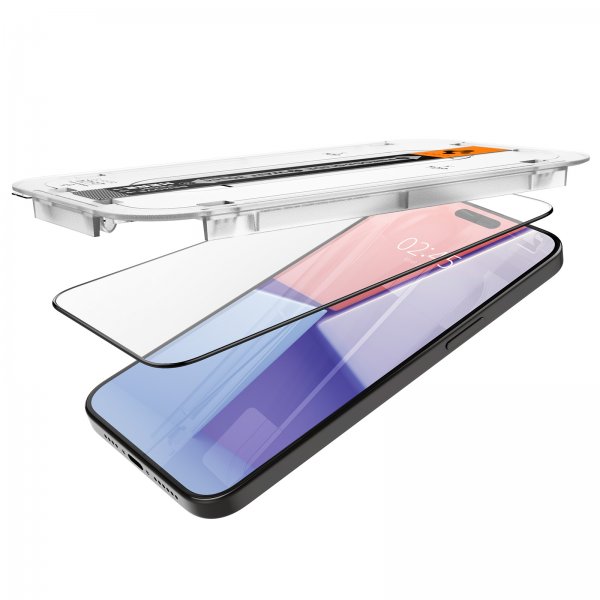 Spigen iPhone 15 Pro Max Skærmbeskyttelse GLAS.tR EZ Fit FC Sort 2-pak
