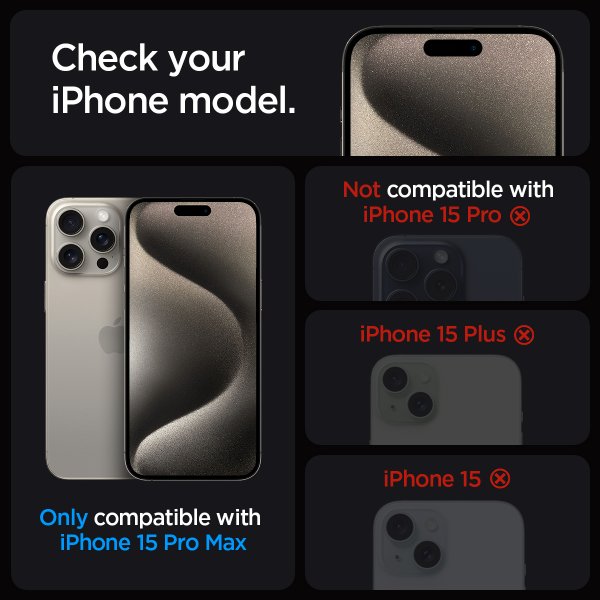 Spigen iPhone 15 Pro Max Skærmbeskyttelse GLAS.tR EZ Fit FC Sort 2-pak