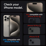 Spigen iPhone 15 Pro Max Skærmbeskyttelse GLAS.tR EZ Fit FC Sort 2-pak