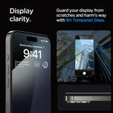 Spigen iPhone 15 Pro Max Skærmbeskyttelse GLAS.tR EZ Fit FC Sort 2-pak