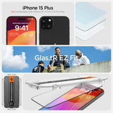 Spigen iPhone 15 Plus Skærmbeskyttelse GLAS.tR EZ Fit FC Sort 2-pak