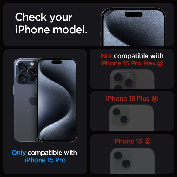 Spigen iPhone 15 Pro Skærmbeskyttelse GLAS.tR EZ Fit FC Sort 2-pak