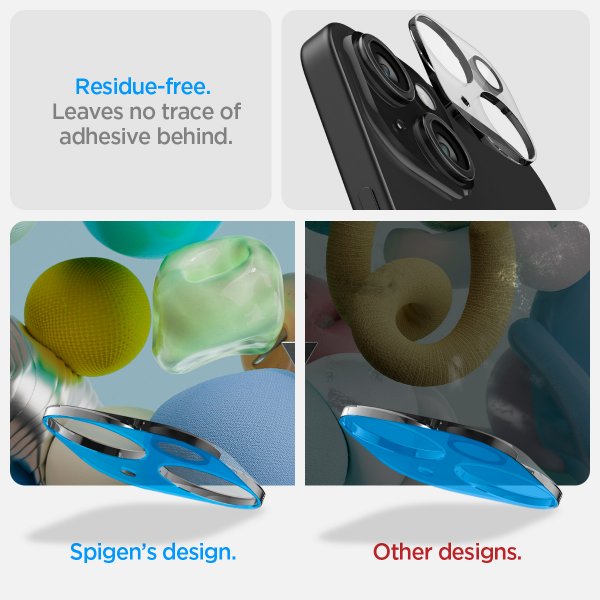 Spigen iPhone 14/15/14 Plus/15 Plus Kamerabeskyttelsesglas.tR Optik Crystal Clear 2-pak
