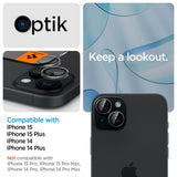 Spigen iPhone 14/15/14 Plus/15 Plus Kamerabeskyttelse GLAS.tR EZ Fit Optik Pro Crystal Clear 2-pak