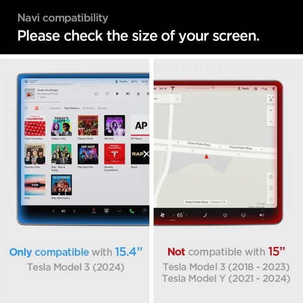 Spigen Skærmbeskyttelse GLAS.tR EZ FIT Anti-Glare Tesla Model 3 (2024)