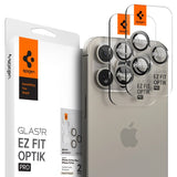 Spigen iPhone 15 Pro/iPhone 15 Pro Max Kamerabeskyttelse GLAS.tR EZ Fit Optik Pro 2-pak Natural Titanium