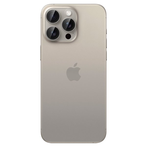 Spigen iPhone 15 Pro/iPhone 15 Pro Max Kamerabeskyttelse GLAS.tR EZ Fit Optik Pro 2-pak Natural Titanium