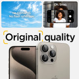 Spigen iPhone 15 Pro/iPhone 15 Pro Max Kamerabeskyttelse GLAS.tR EZ Fit Optik Pro 2-pak Natural Titanium